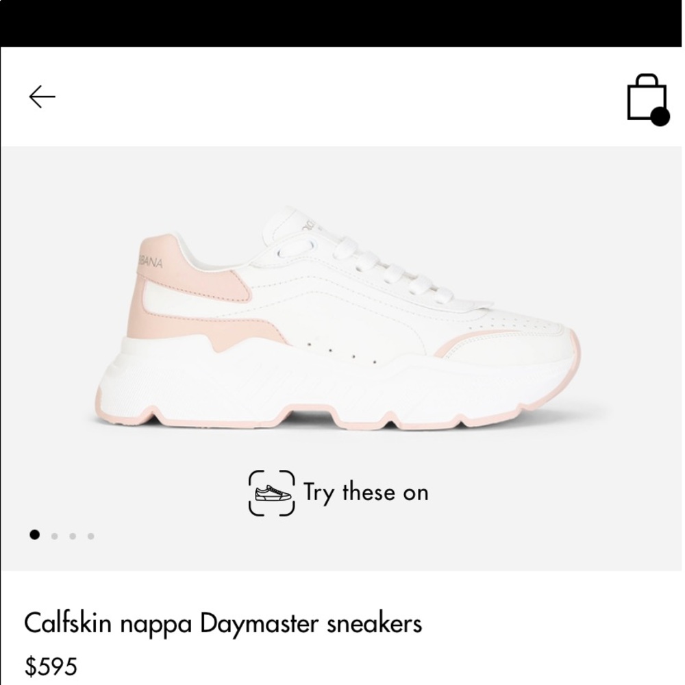 Dolce & Gabbana Daymaster White And Pink Sneakers Size 35.